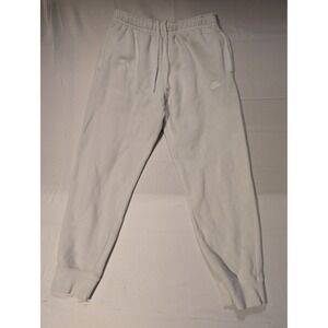 Nike Men's Medium Club Fleece White Jogger Sweatpants Athletic Casual Comfort